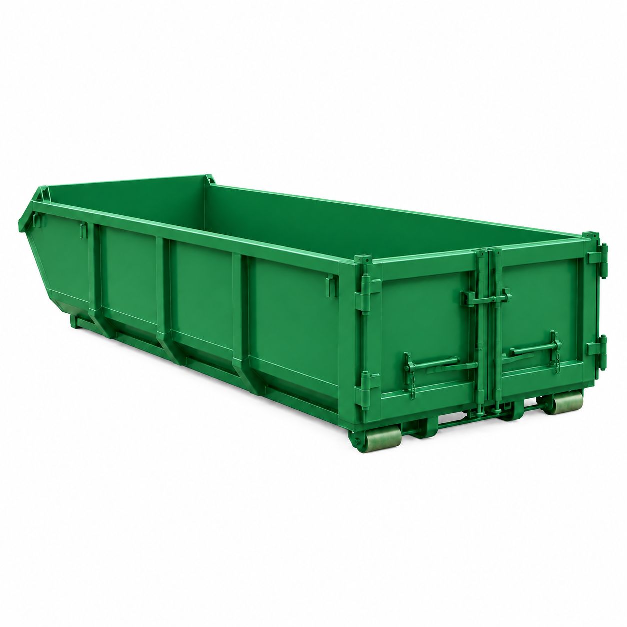 Conteneur à déchets ouvert de 12 m³, de couleur verte